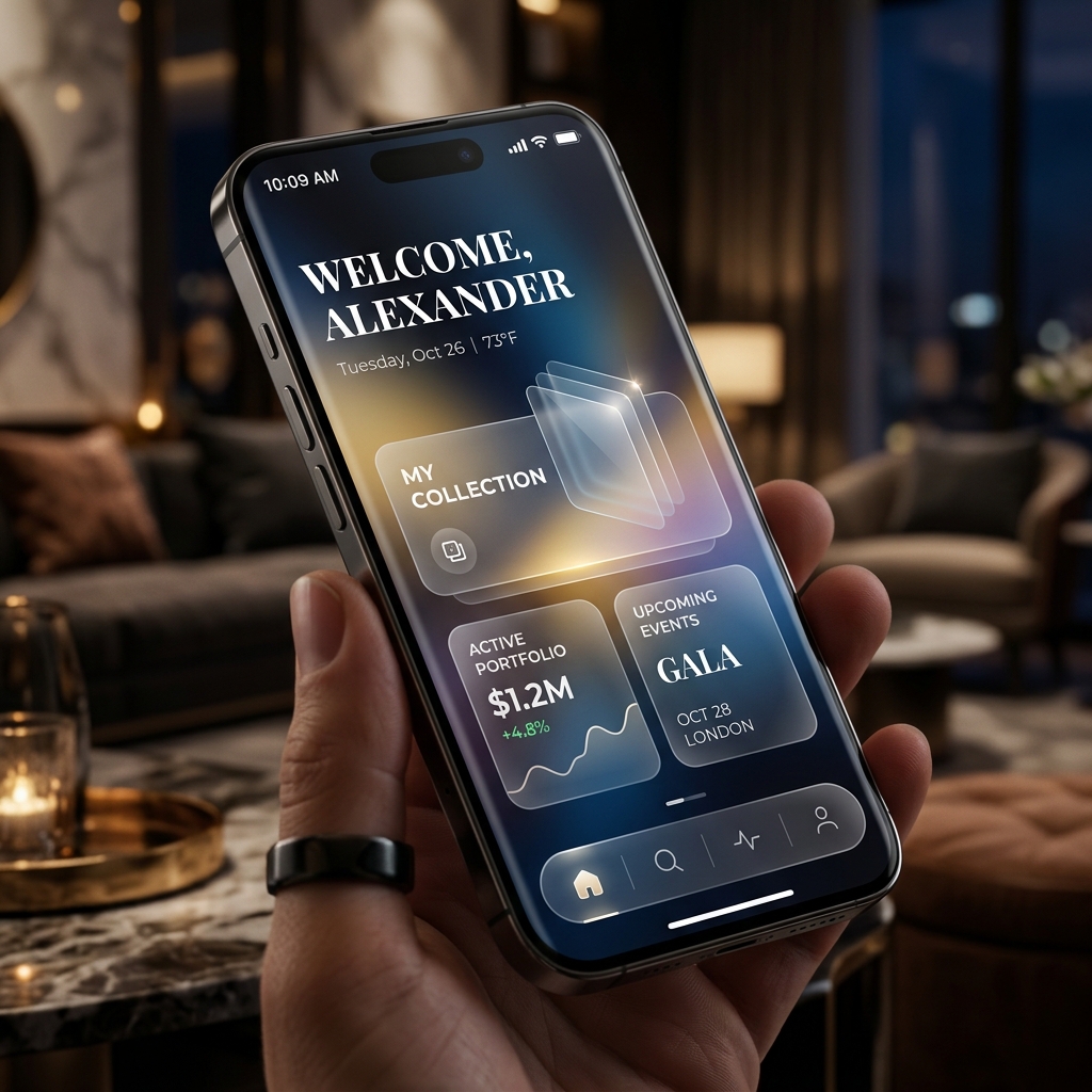 Interface de luxo UX Design Premium